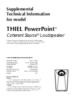 Preview for 1 page of Thiel PowerPoint 1.2 Specifications