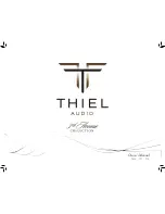 Предварительный просмотр 1 страницы Thiel TC1 Owner'S Manual