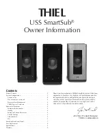 Предварительный просмотр 1 страницы Thiel USS SmartSub Owner'S Information