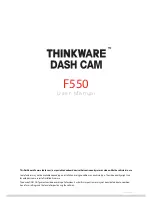 Preview for 1 page of Thinkware F550 DASH CAM User Manual