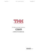 Preview for 29 page of THK CSKR Instruction Manual