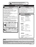 Preview for 2 page of Thomas & Betts Blackburn TBM62PCR-LI Operating Instructions Manual