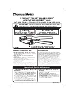 Thomas & Betts COMFORT CRIMP SHURE STAKE ERG1802 Operating Instructions preview