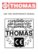 Thomas 275 SUPER CUT Use And Maintenance Manual preview