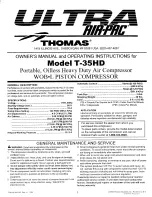 Thomas Air=Pac T-35HD Owner'S Manual And Operating Instructions preview