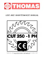 Thomas CUT 250 1 PH Use And Maintenance Manual preview