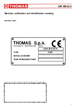 Preview for 3 page of Thomas SAR 460 SA G DIGIT Use And Maintenance Manual