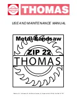 Thomas ZIP 22 Use And Maintenance Manual preview