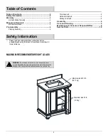 Preview for 2 page of Thomasville Bradford THMSVL30FVJ Use And Care Manual