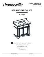 Предварительный просмотр 1 страницы Thomasville McGinnis THMSVL36FVW Use And Care Manual