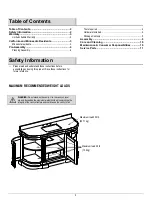 Preview for 2 page of Thomasville THMSVL60EVO Use And Care Manual