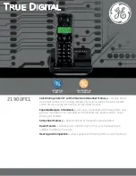 THOMSON 21900FE1 - GE - True Digital Technology Specifications preview