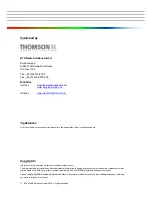 Предварительный просмотр 2 страницы THOMSON DD10 Installation Manual