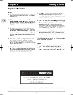 Предварительный просмотр 2 страницы THOMSON DLP-ITC250-SLIM Owner'S Manual