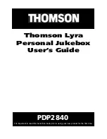 THOMSON Lyra PDP2840 User Manual preview