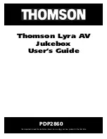 THOMSON Lyra PDP2860 User Manual preview