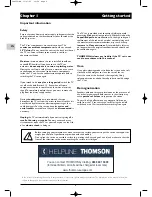 Preview for 2 page of THOMSON RP-ITC222 Manual