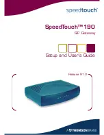 Preview for 1 page of THOMSON SPEEDTOUCH 190 Setup And User Manual