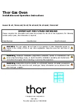 THOR TR-0-G24F Assembly, Installation And Operation Instructions preview