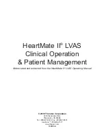 Preview for 1 page of Thoratec HeartMate II LVAS Manual