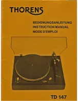 THORENS TD 147 Instruction Manual предпросмотр