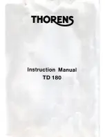 THORENS TD 180 Instruction Manual preview