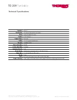 THORENS TD 209 Technical Specifications предпросмотр