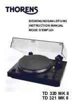 THORENS TD 320 MK II Instruction Manual preview