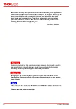 Preview for 4 page of THORLABS APD110 Series Operation Manual