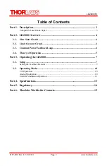 Preview for 2 page of THORLABS LD2000R Operating Manual