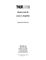 THORLABS LIA100 Operation Manual preview