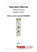 THORLABS PDA8000-1 Operation Manual preview