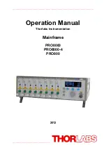 Preview for 1 page of THORLABS PRO800 Series Operation Manual