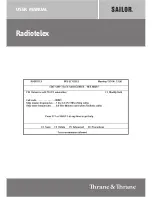 Thrane&Thrane Sailor Radiotelex User Manual preview