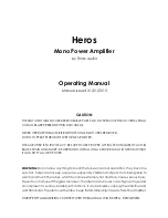 Preview for 2 page of Thrax Audio Heros Operating Manual