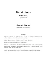 Thrax Audio Maximinus Owner'S Manual preview