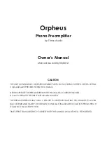 Thrax Audio Orpheus Owner'S Manual предпросмотр