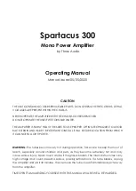 Thrax Audio Spartacus 300 Operating Manual предпросмотр