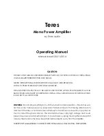 Preview for 1 page of Thrax Audio Teres Operating Manual