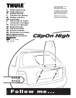 Thule clipon high 9105 Fitting Instructions Manual предпросмотр