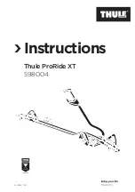 Preview for 1 page of Thule ProRide XT 598004 Instructions Manual