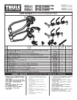 Preview for 1 page of Thule Speedway 961xt User Manual