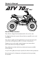 Preview for 2 page of Thumpstar ATV 70 Owner'S Manual