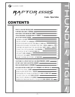 Preview for 2 page of THUNDER TIGER Raptor E550S Instruction Manual