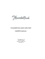 Preview for 1 page of Thunderfunk Bass amplifier Owner'S Manual