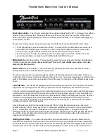 Preview for 4 page of Thunderfunk Bass amplifier Owner'S Manual