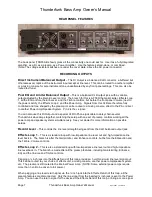 Preview for 9 page of Thunderfunk Bass amplifier Owner'S Manual