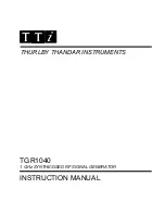 Preview for 1 page of Thurlby Thandar Instruments TGR1040 Instruction Manual