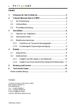 Preview for 2 page of Thyracont VSP63 Operating Instructions Manual