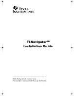 Preview for 1 page of TI Navigator Installation Manual